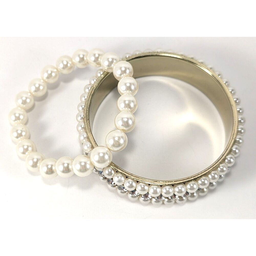 Pearl Rhinestone Bangle - Picture 4 of 7